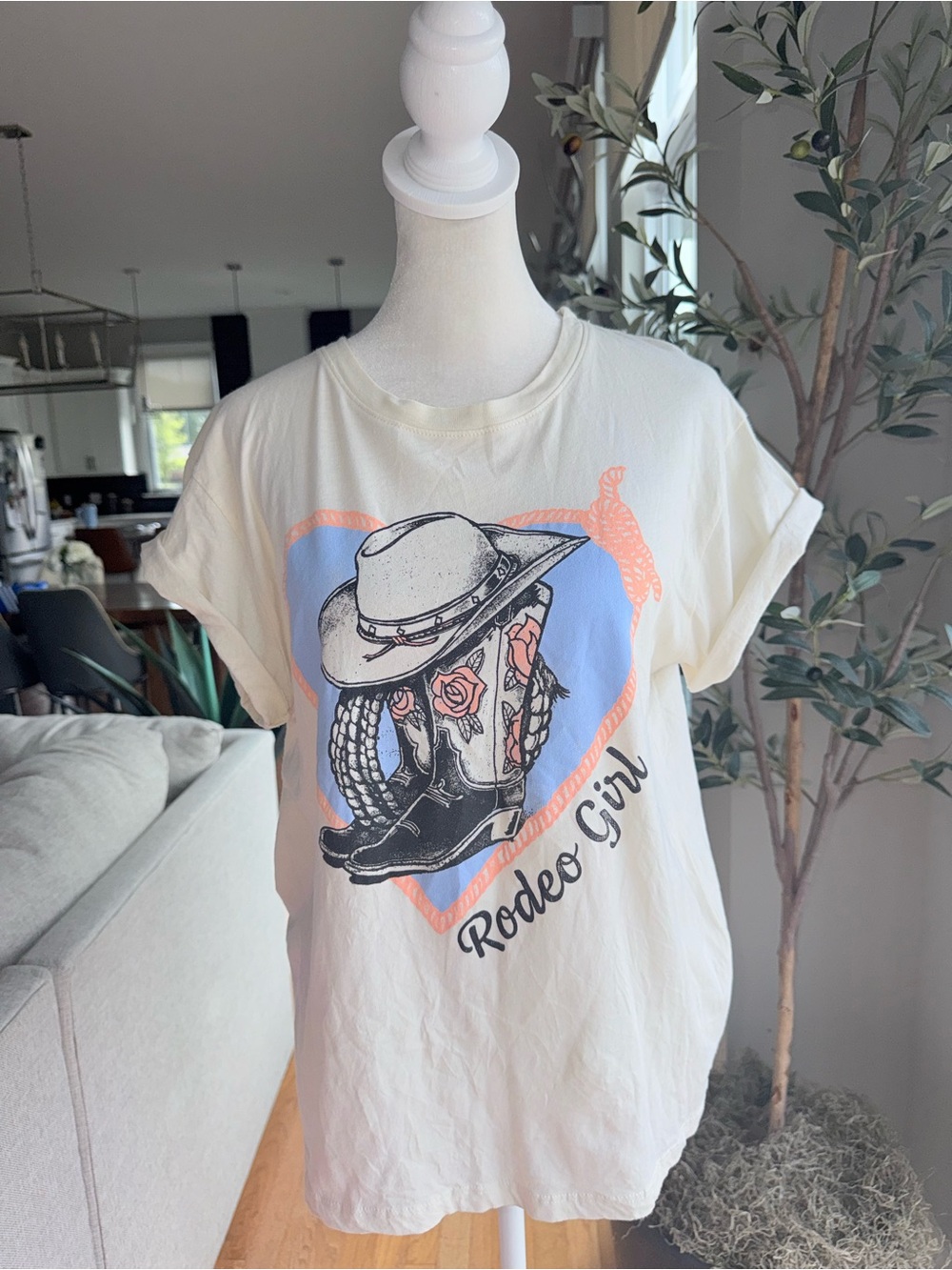 Rodeo Girl Short Sleeve Tee - Cream